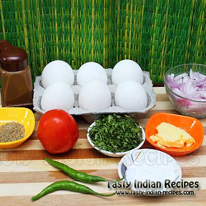 Ingredients for making Masala Omelette