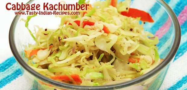 Cabbage Kachumber Recipe---Featured