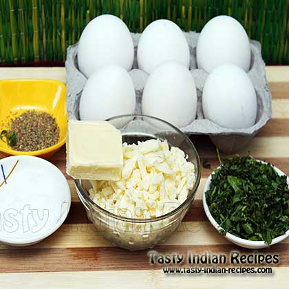 Ingredients of Cheese Omelette
