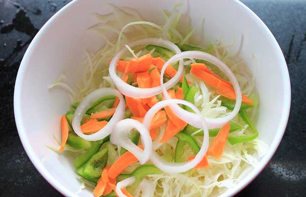 Slice and Shred the Salad Ingredients