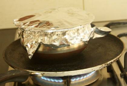 Pot Covered with aluminum foil