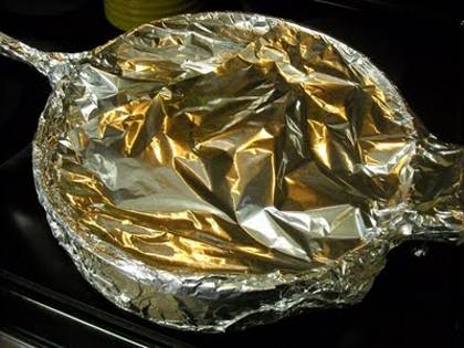 Pan covered with foil