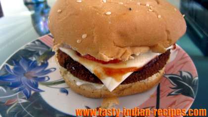 Vegetable and Cheese Burger  Recipe