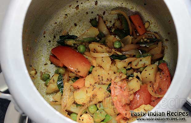 Cooking Vegetables with spices