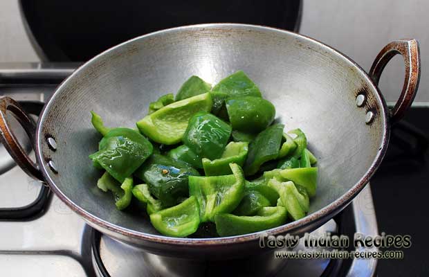 Stir Frying Capsicum