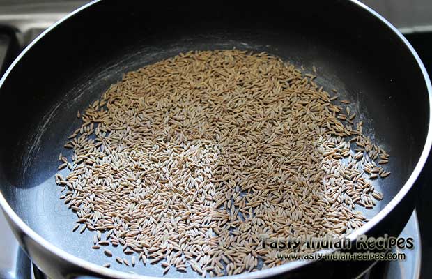 Roast Cumin Seeds in a pan for few seconds till raw flavor disappears