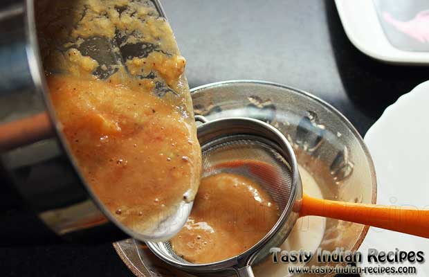 Strain the juice with tea sieve