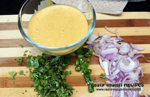 Ingredients are Ready for making Onion Pakore