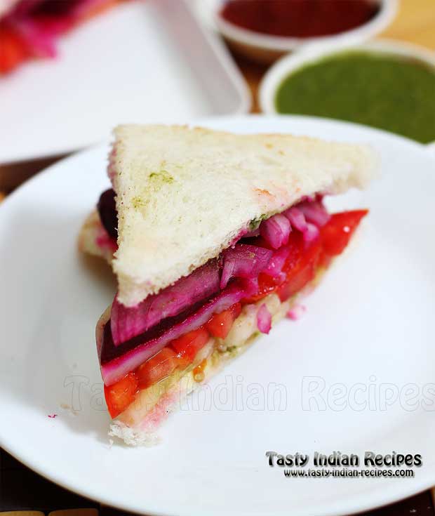 Vegetable Sandwich is ready to serve