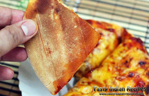 Backside Crust of Homemade Cheese Pizza